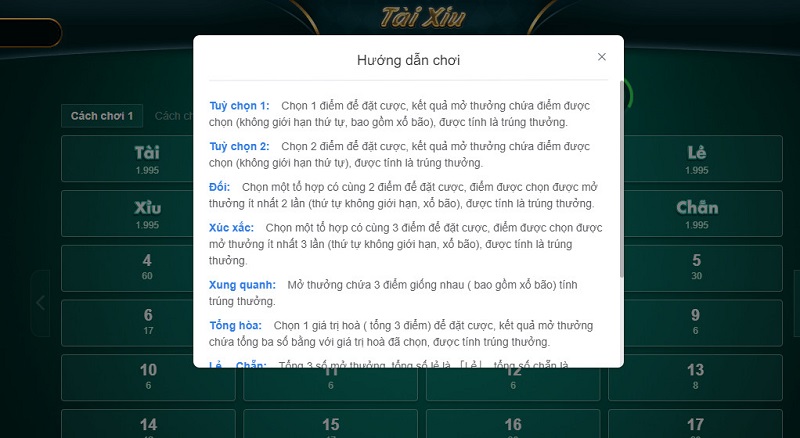 Chi tiết cách cá cược tài xỉu tại nhà cái QH88